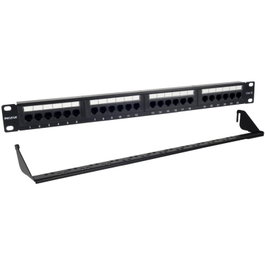 Phasak PU 2424 Panel de transferencia de 24 puertos Cat. 6 UTP 1U negro